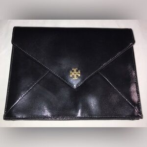 Tory Burch Envelope Black Glossy Clutch